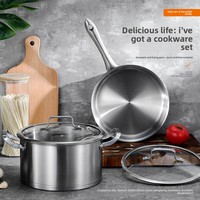 Kompor Induksi Tipe Lurus Bahan Stainless Steel, Cocok untuk Set Peralatan Masak Panci Dasar Ganda Gaya Cina, Baja Komposit Tanpa Lapisan