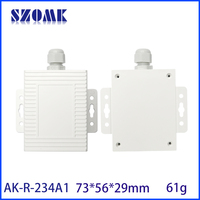 73*56*29mm montaje en pared brida Cable glándula proyecto caso alimentado inalámbrico Sensor transmisor caja de conexiones de plástico
