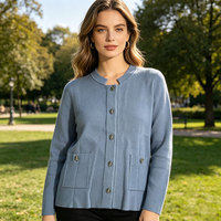 Cardigan en tricot pour femme à manches longues et simple boutonnage, personnalisable en gros