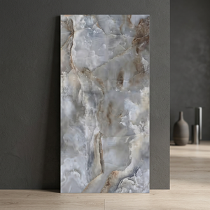 Azulejos de porcelana con aspecto de mármol Turquía Blue Spectre Beige de 800x1600 mm, acabado brillante y mate, para pisos y paredes. - Product Image 3