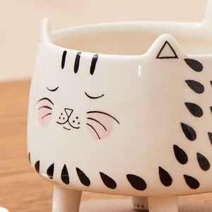 Tasse en céramique 3D en forme de chat à quatre pattes, tasses en forme de chat, tasse à café pour le petit-déjeuner, tasse à thé en céramique - Product Image 3