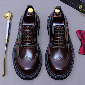 Chaussures en cuir véritable pour hommes de luxe à tige haute, nouveau style 2025, chaussures Oxford décontractées pour affaires - Product Image 4