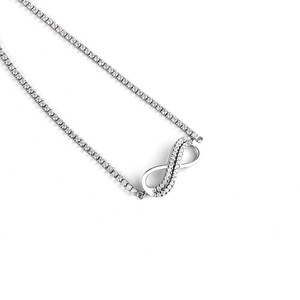 Pulsera de cadena de plata de ley 925 para mujer, pulsera infinita de CZ, joyería de diseño de moda - Product Image 5