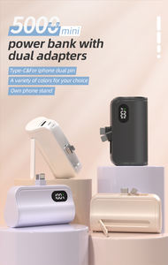 5000มิลลิแอมป์ต่อชั่วโมง<span class=keywords><strong>ท</strong></span>ี่ชาร์จแบตสำรองแบบพกพาขนาดเล็กสำหรับ iPhone พร้อมปลั๊กคู่ชนิด C ในตัวและอินเตอร์เฟซ iPhone สลับได้ง่าย - Product Image 5