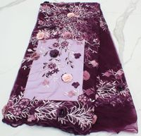 Nouveau Design de luxe strass Ombre maille tissu de mariage cristal paillettes 3d perlé dentelle lourde broderie Tule maille tissu
