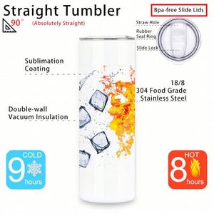 Envío Gratis en EE. UU. Tazas de Doble Pared para Sublimación, 15, 20 y 30 Onzas, Vasos Delgados Rectos de 20 Onzas - Product Image 2