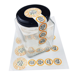 Autocollant <span class=keywords><strong>de</strong></span> sucette auto-adhésif personnalisé Matériau permanent en PET PP pour l'emballage <span class=keywords><strong>de</strong></span> chocolat alimentaire-Couvercles <span class=keywords><strong>de</strong></span> bouteilles <span class=keywords><strong>de</strong></span> bocaux <span class=keywords><strong>de</strong></span> miel Étiquettes d'étanchéité - Product Image 1