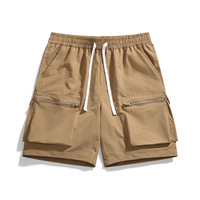 Shorts de travail d'été de marque à la mode pour hommes 100% Nylon tissé matériel de soie glacée taille moyenne pantalons décontractés longs grande poche conception de cargaison