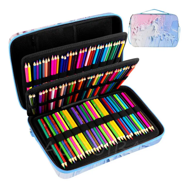 Colored Pencil Case 300 Slots Pen Pencil Bag Organizer High Capacity Pens Holder with Double Zippers Multilayer Holder