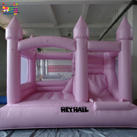 Château gonflable commercial blanc avec toboggan pour mariage, combo de jeux gonflables