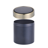 Poubelle à bascule pour hôtel et maison avec rebord, en acier inoxydable, ronde, WBR049