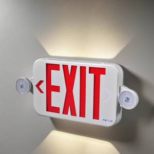 Kit d'éclairage de secours Feituo à installation rapide, doté d'LEDs à double tête en ABS ignifuge, adapté aux appartements, bureaux - Product Image 1