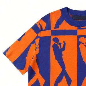 Ropa de punto de verano personalizada, superventas, camisa de manga corta de diseñador, suéter, Camiseta de punto de lujo con cuello redondo para hombre - Product Image 3