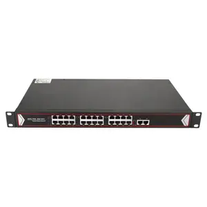 Conmutador de red OEM 24 puertos 100M POE con red de 2 puertos 1000M