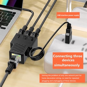 Заводской сетевой разветвитель <span class=keywords><strong>RJ45</strong></span>: 1 порт Ethernet на 3 порта, коннектор <span class=keywords><strong>RJ45</strong></span> (1 гнездо на 3 гнезда) с кабелем питания USB - Product Image 3