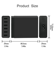 Chargeur USB rapide de bureau 50W 5V/10A, station de charge portable à 6 ports, compatible avec divers appareils