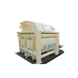 JS1000 horizontal double-shaft complusory 1000L cement electric mixer