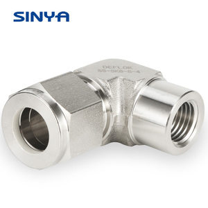 Raccordo a Gomito Femmina con Doppia Ghiera per Gas, Raccordo Filettato NPT, Compressione a Unione Tubo NPT Femmina - Product Image 3