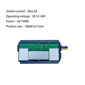 Interruptor Táctil Inteligente HAJUNE de 12V con Atenuación Continua, Doble Tecla, Retroiluminación Monocromática Azul y Blanca, Anillo LED Integrado con Reloj - Product Image 3