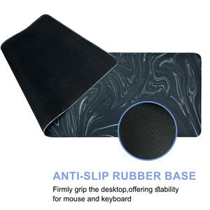 Alfombrilla de Escritorio OEM con Diseño de Ondas Fluidas en Verde Oscuro, Alfombrilla de Ratón Grande para Juegos con Líneas Abstractas de Tinta, Alfombrilla de Ratón de Goma Grande para Teclado y Ratón - Product Image 4