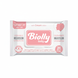 Biolly 20 toallitas desmaquillantes con aceite de argán - Fórmula de purificación rápida y complejo calmante sin enjuague - Product Image 2