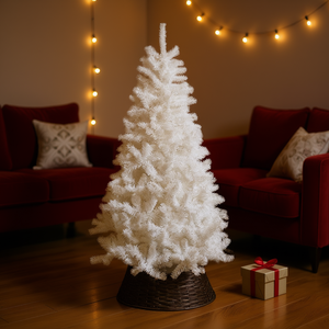 Sapin de Noël artificiel blanc de 1,80 m, arbre en plastique pour intérieur, décorations festives pour les fêtes - Product Image 2