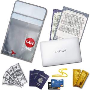 Portadocumentos A4 resistente al agua e ignífugo, bolsa de almacenamiento segura con cremallera para dinero y efectivo, bolsas y estuches de propósito especial - Product Image 6