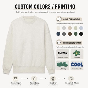 เสื้อสเวตเชิ้ตคอกลมโอเวอร์ไซส์สำหรับผู้ชาย สีเทา พิมพ์ลายตัวอักษร สไตล์สตรีทแวร์ ผ้าถัก คอตตอน ใส่ได้ในฤดูใบไม้ร่วง - Product Image 5