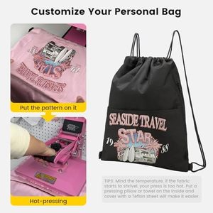 Men and Women Sports Gym Sack Pack Water-Resistant <strong>Drawstring</strong> <strong>Backpack</strong> with <strong>Polyester</strong> Lining and Side Pocket - Product Image 4