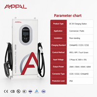 Chargeur de station de bus commercial pour véhicules électriques DC Amppal, nouveau, 30-40 kW, CCS1/CHAdeMO/Ccs2/GB/T, double pistolet