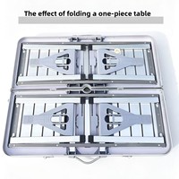 Table pliante en alliage d'aluminium avec 4 chaises, ensemble robuste et portable pour le camping, le pique-nique et les activités de plein air, table et chaises intégrées