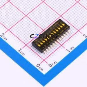 DV7SA-12F-01 DIP Switch SMD Switch Flat Toggle, Groove Type Single Pole Single Throw 12 Gull Wing Type - Product Image 1