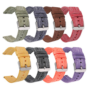 Lionorm toptan iki parçalı 18mm 20mm 22mm Denim kumaş Fitbit <span class=keywords><strong>Versa</strong></span> için akıllı saat kayış naylon hızlı bırakma saat kordonları - Product Image 1