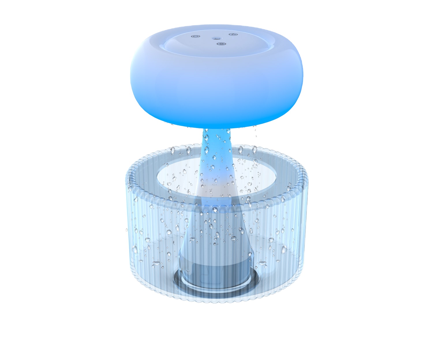 Smart USB Rain Cloud Aromatherapy Humidifier Diffuser with 7-Color LED Light App-Controlled for Home Office RV & Household Use