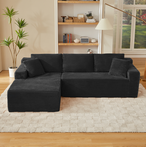 Canapé modulaire en forme de L, style nuage, avec assise profonde, convertible en lit, pour appartement, hôtel, salons, sans assemblage - Product Image 4