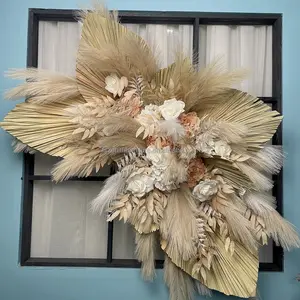活动背景装饰人造潘帕斯干棕榈叶婚礼插花