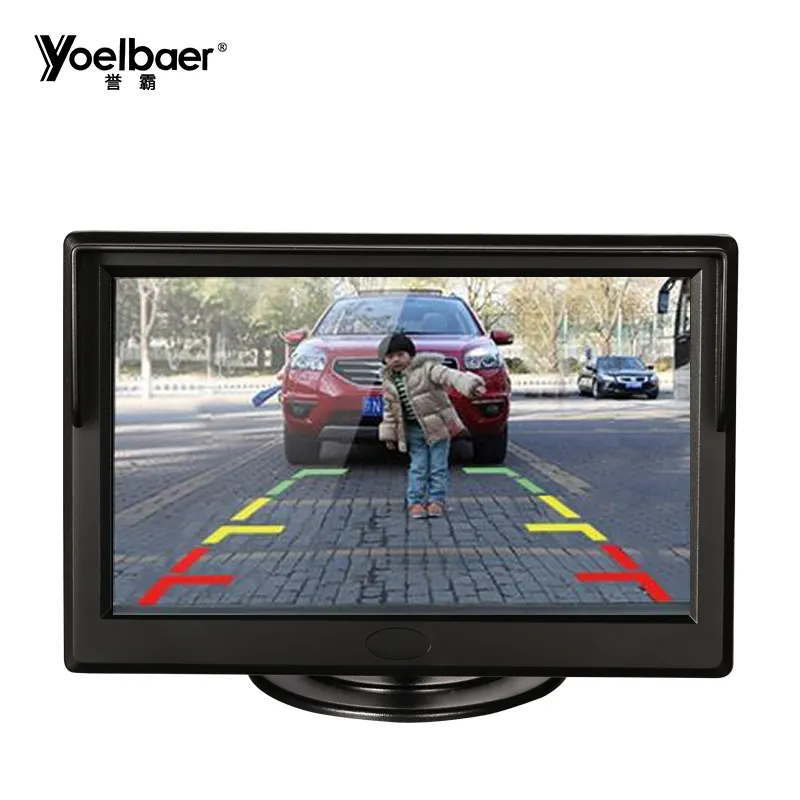 데스크탑 리버스 스크린 자동차 백미러 모니터 TFT LCD 5 인치 자동차 모니터