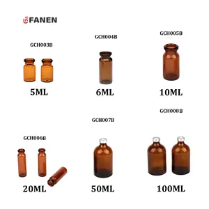 Fanen 6ml 유리 앰버 헤드 스페이스 바이얼 화학 실험실 HPLC 자동 샘플러 바이얼