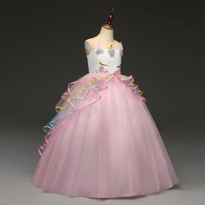 Wholesale Price <b>High</b> Quality Summer Baby Fashion Long Pink <b>Lace</b> Multi Color Fabric <b>Wedding</b> <b>Dress</b> - Product Image 2