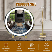 Miroir de Maquillage Portable Mural et de Bureau LED Électrique Intelligent, Style Art Déco, avec Cadre en Fer Forgé Personnalisable pour la Maison et le Dortoir