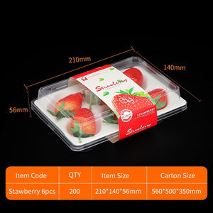 من الشركة المصنعة صندوق نفطة شفاف للحيوانات الأليفة ، حاوية بلاستيكية للفواكه ، صناديق فراولة صدفية للتعبئة للسوبر ماركت - Product Image 4