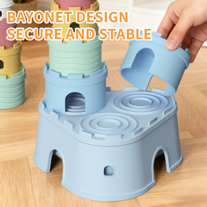 BPA Free Silicone Soft castelli Building Blocks dentizione impilabile massaggiagengive bambino educativo impilatore giocattolo impilabile - Product Image 2