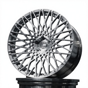 Rines de Aleación Forjados para Autos de Lujo, Estilo Turbina, Acabado Mate Plateado con Cara Mecanizada, 19 20 21 22 23 24 Pulgadas - Product Image 1