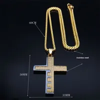Mode acier inoxydable chrétien Bible croix pendentif jésus amulette collier pour hommes femmes catholique prière foi bijoux cadeau