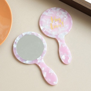 Acetic <b>Small</b> Handheld Acetate Round Vintage Eco-Friendly French Country Birthday Portable Makeup <b>Mirror</b> Wholesale - Product Image 3
