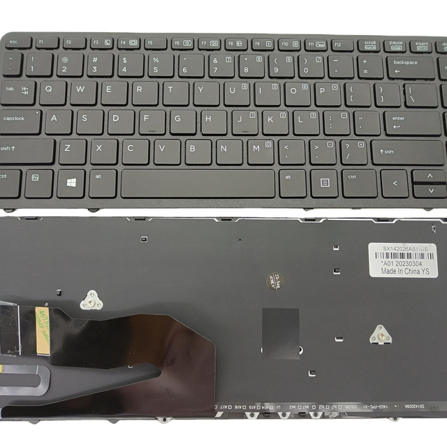 Computer Repair Replacement Black Color Laptop Keyboard for 14 840 850 G1 US Layout Keyboard with Backlit