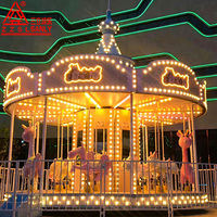 Manège portable pour enfants à 16 places avec transmission inférieure, équipement d'amusement personnalisable en forme et couleur pour fêtes foraines et carnavals