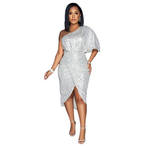 Abiti da sera glitter monospalla - Product Image 5