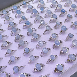 ダイヤモンドリング天然瑪瑙スーパーセブンペライトピーターサイトムーンストーンハーキマーダイヤモンド工場卸売 - Product Image 5