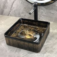 Lavabo de salle de bain en céramique de haute qualité, fait à la main, pour comptoir, lavabo en céramique, lavabo artistique